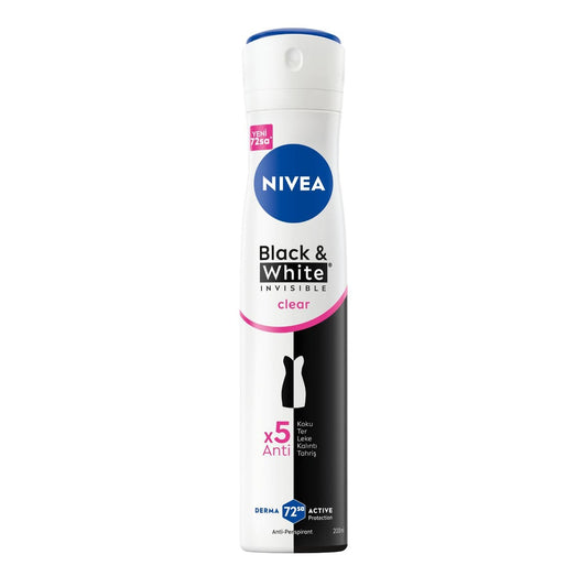 Nivea Black & White invisibale clear Deodorant Spray 150Ml