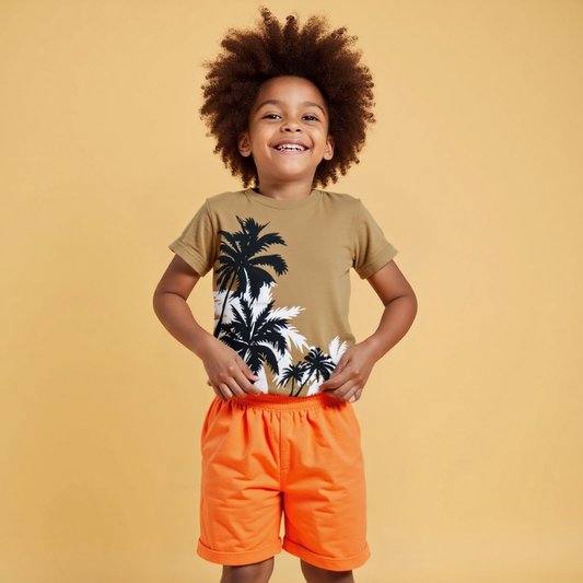 Date Palm summer suit with shorts