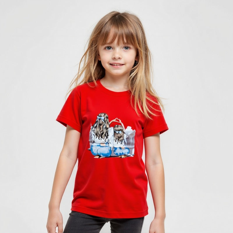 Mom & Daughter, Red T-Shirt