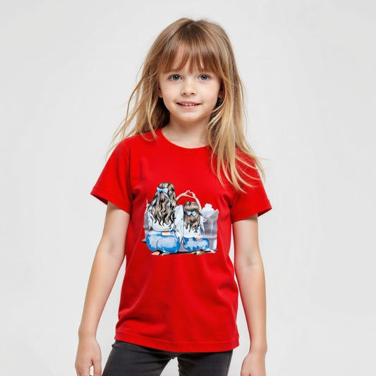 Mom & Daughter, Red T-Shirt