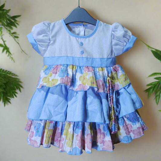 Baby girl Frock with hairband. Made in Thailand