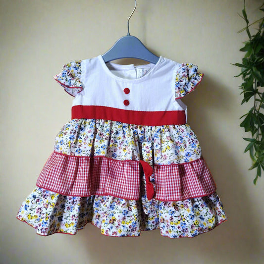 Baby girl Frock with hairband. Made in Thailand