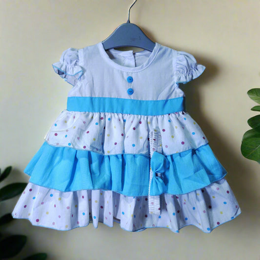 Baby girl Frock with hairband. Made in Thailand