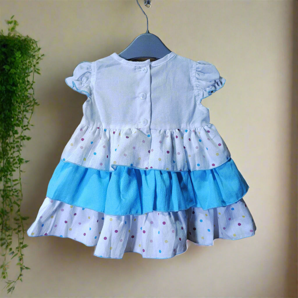 Baby girl Frock with hairband. Made in Thailand