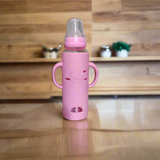 Pink Star Glass Feeder Bottle 240ml
