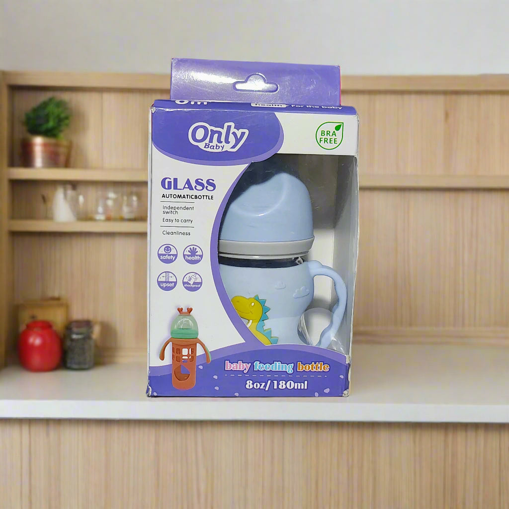 Only Brands, Baby Glass Feeder Bottle 8oz 180ml