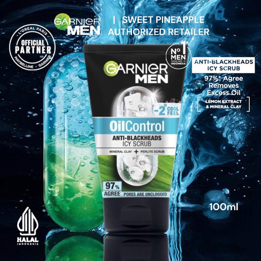 Garnier Men Oil Control Anti-Blackheads Brightening Icy Scrub 100ml